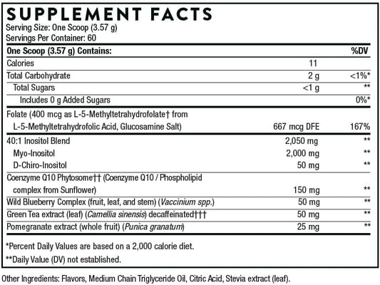 Thorne Ovarian Care - Women's Health - Inositol, CoQ10, Folate, and Po