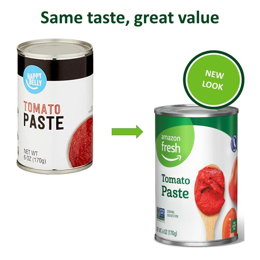 Amazon Fresh, Tomato Paste, 6 oz (Previously Happy Belly, Packaging May Vary)