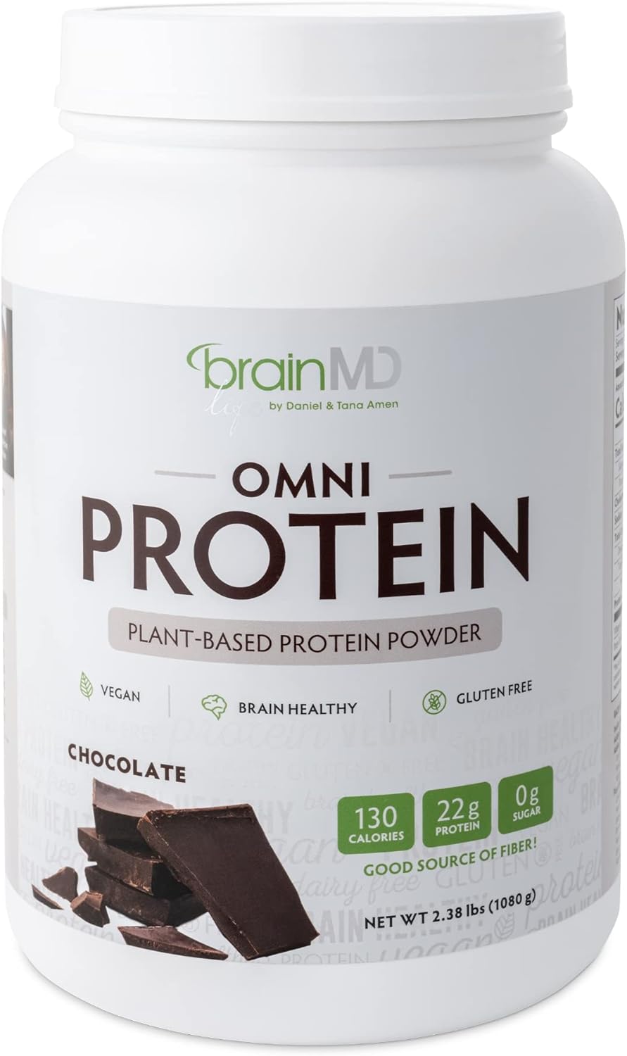 BRAINMD Dr Amen Omni Protein Chocolate - 2.38 lbs - Plant-Based Protei