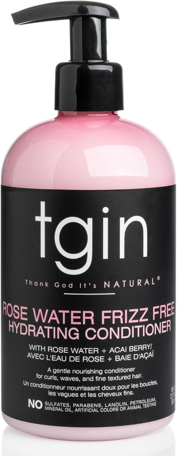 Tgin Rose Water Frizz-Free Hydrating Conditioner For Curls - Waves - Great For Low Porosity Hair - Fine Hair