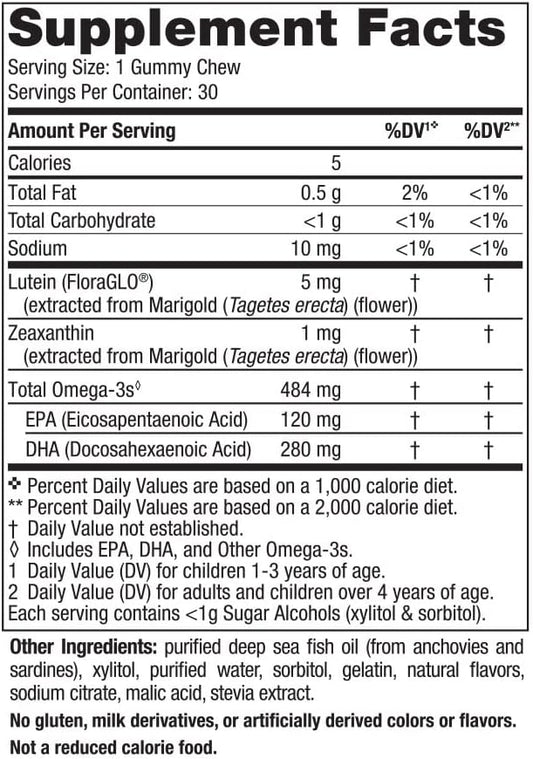 Nordic Naturals Children’s Eye Health Gummies, Strawberry Lemonade - 30 Gummies for Kids - 484 mg Total Omega-3s DHA, Lutein & Zeaxanthin - Brain Health, Antioxidant Support, Non-GMO - 30 Servings