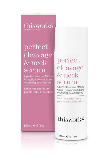 This Works Perfect Cleavage & Neck Serum With Marine Algae & Hyaluronic Acid – Neck Cream Firms & Hydrates – 5 Fl Oz