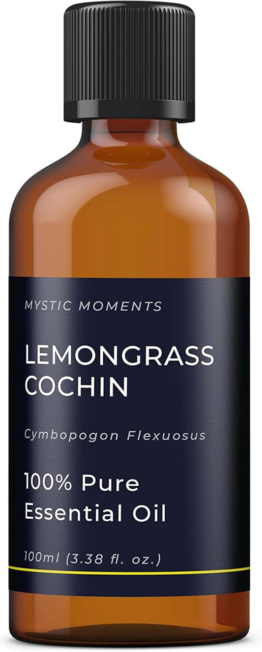 Mystic Moments | Lemongrass Cochin Essential Oil 100ml - Pure & Natural oil for Diffusers, Aromatherapy & Massage Blends Vegan GMO Free