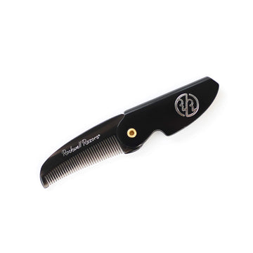 Rockwell Folding Beard & Moustache Comb - Pocket-Size, Durable, Anti-Static Acetate Comb | Supports A Healthy Beard And Moustache