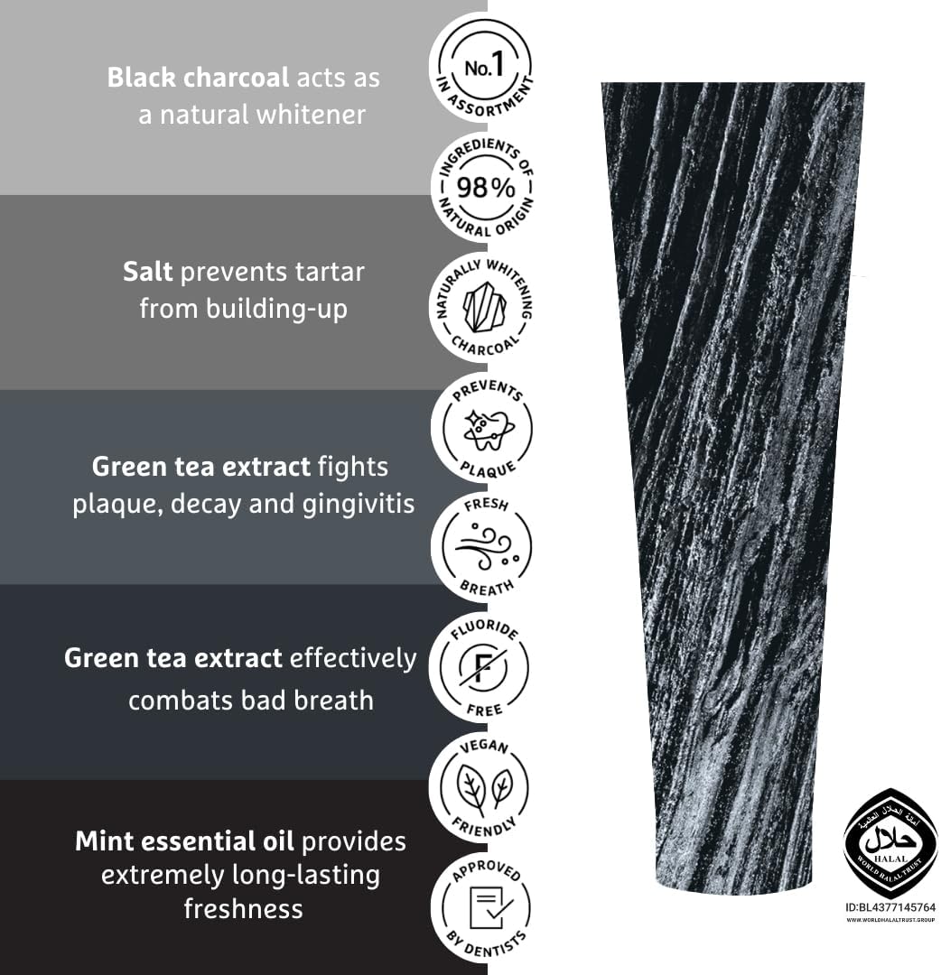 Ecodenta Black Whitening Toothpaste Set: Activated Carbon (Orange), Cinnamon (Black), Fluoride-Free, 3x100ml : Amazon.co.uk: Health & Personal Care
