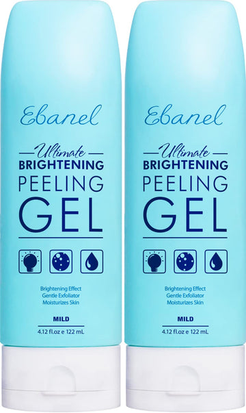 Ebanel Exfoliating Face Scrub Peeling Gel 2 Pack, Brightening Moisturizing Gentle Face Wash, Face Exfoliator Dead Skin Remover With Aloe, Vitamin C, Coconut Oil