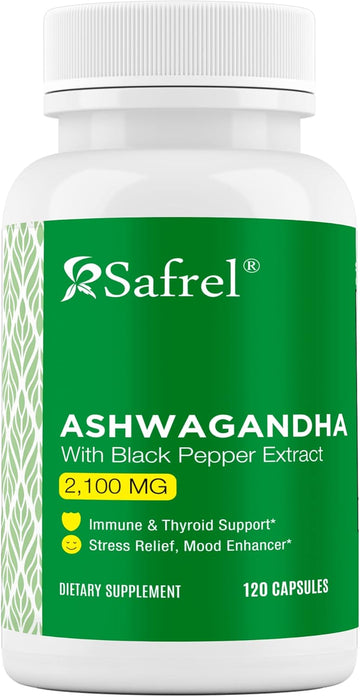 Organic Ashwagandha 2,100 Mg - 120 Vegan Capsules, High Potency: Natural Sleep Support, Stress Relief, Mood Enhancer, Immune & Energy Support Supplement