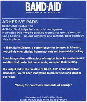 Band-Aid Brand Tru-Stay Adhesive Pads, Large Sterile Bandages For Wound Care, Large Size, 10 Ct