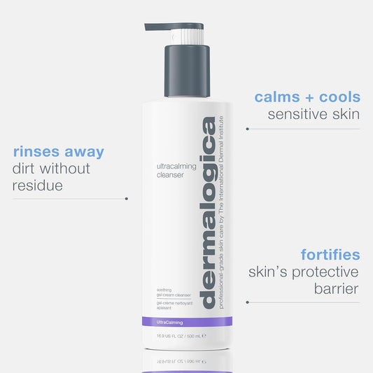 Dermalogica Ultracalming Cleanser, Gentle Face Wash For Sensitive Skin - Calms And Cools Redness And Discomfort, Ph Balanced, Non- Foaming, Gel - Cream Type