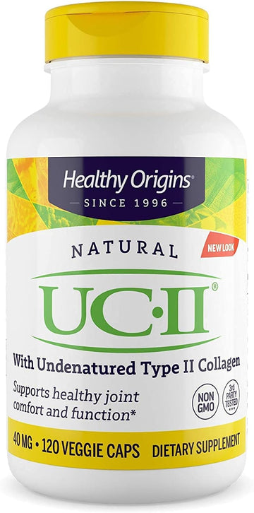 Healthy Origins UC-II, 40 mg - Premium Collagen Supplement for Joint Health, Mobility & exibility - Undenatured Type II Collagen - Gluten-Free & Non-GMO Supplement - 120 Veggie Caps