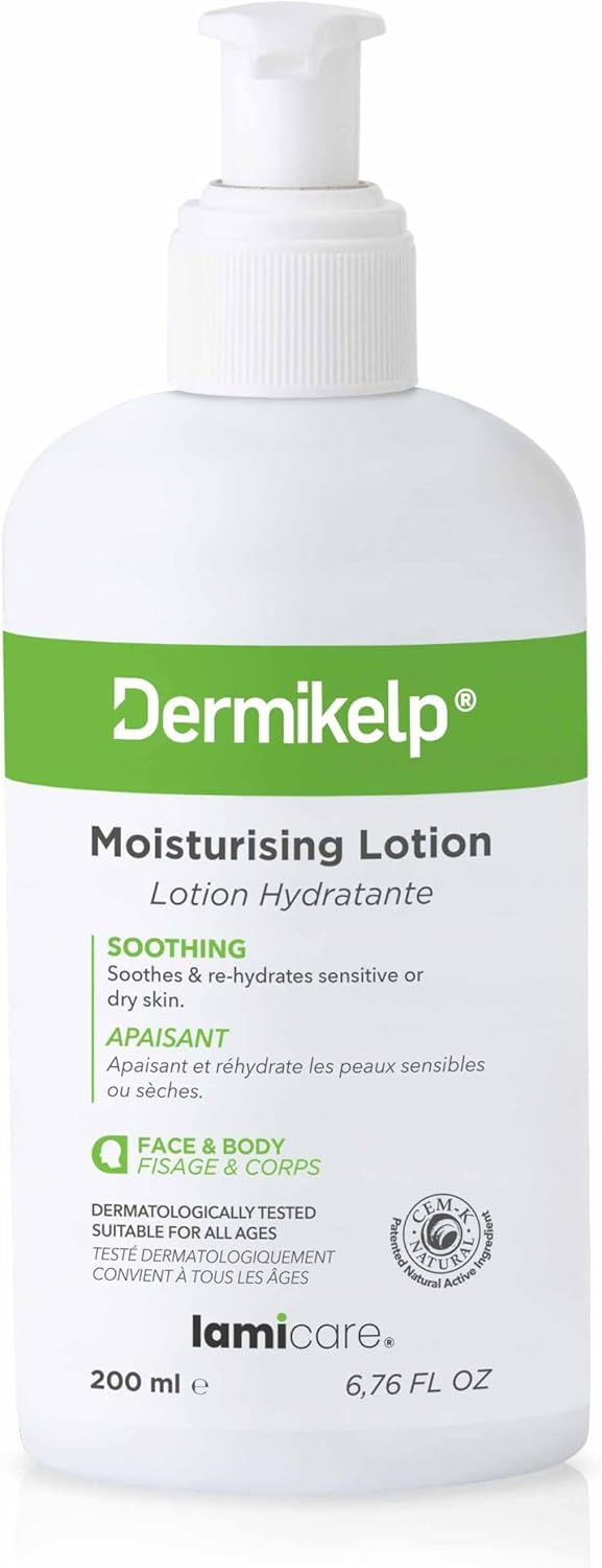 Dermikelp® Moisturising Lotion For Sensitive, Dry Skin – Nourishes And Hydrates With Cem-K Sea Kelp, Fragrance-Free, Paraben-Free, 200Ml