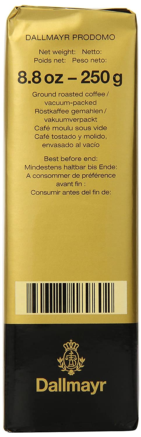 Dallmayr Gourmet Coffee, Prodomo (Ground), 8.8-Ounce Vacuum Packs - Pack Of 6