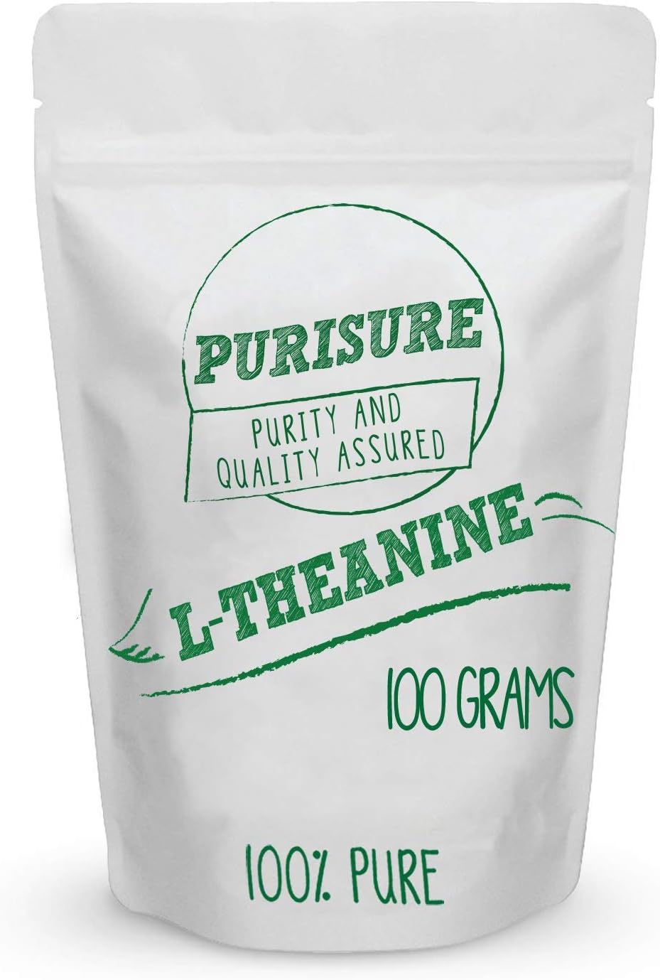 Purisure L-Theanine Powder, 100 g, Pure L Theanine Powder That Promotes Relaxation and Focus, L-Theanine Supplement for Cognitive Function, No Fillers, Non-GMO, 1000 Servings : Health & Household