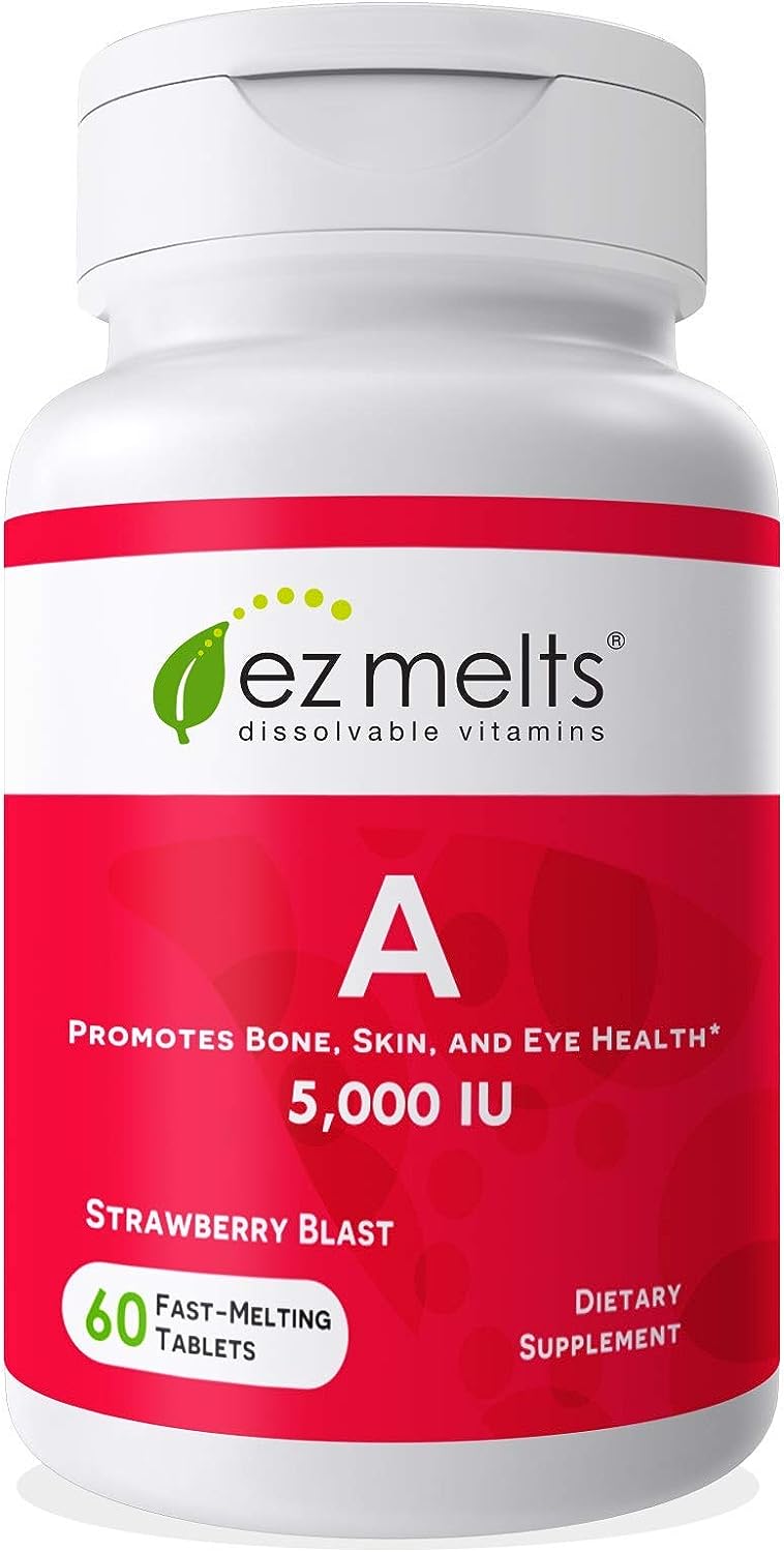 EZ Melts Dissolvable Vitamin A 5,000 IU, Sugar-Free, 2-Month Supply