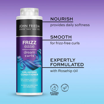 John Frieda Frizz Ease Dream Curls Curl Defining Conditioner 500Ml, Anti-Frizz Conditioner For Curly, Wavy Hair, Conditioner For Natural Curls