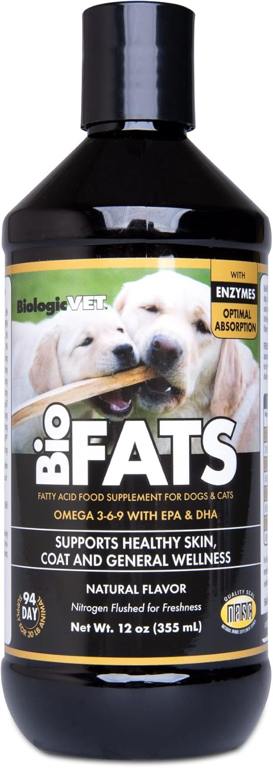 Biofats Omega 3-6-9 Fatty Acid With Epa & Dha, Supports Healthy Skin, Coat And General Wellness, 94-Day Supply For 30-Lb. Animal, 12-Fl. Oz. Bottle