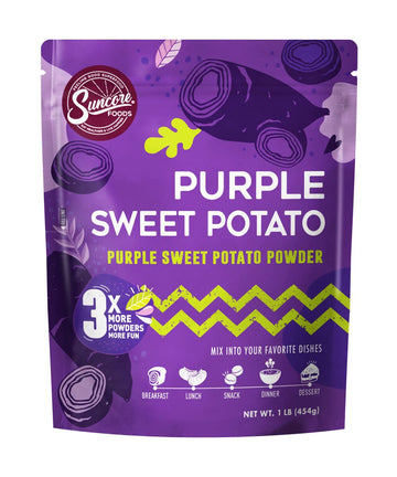 Suncore Foods Purple Sweet Potato Powder, Purple Food Coloring Powder, Gluten-Free, Non-GMO, 16oz (1 Pack)