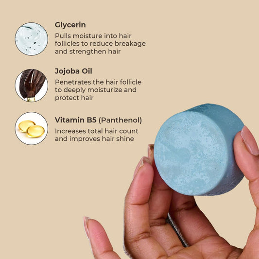 Conditioner Bar - Promote Hair Growth, Strengthen & Moisturize All Hair Types - Paraben & Sulfate Free formula with Natural Ingredients for Dry Hair (Wild Vanilla, 1.8 oz)