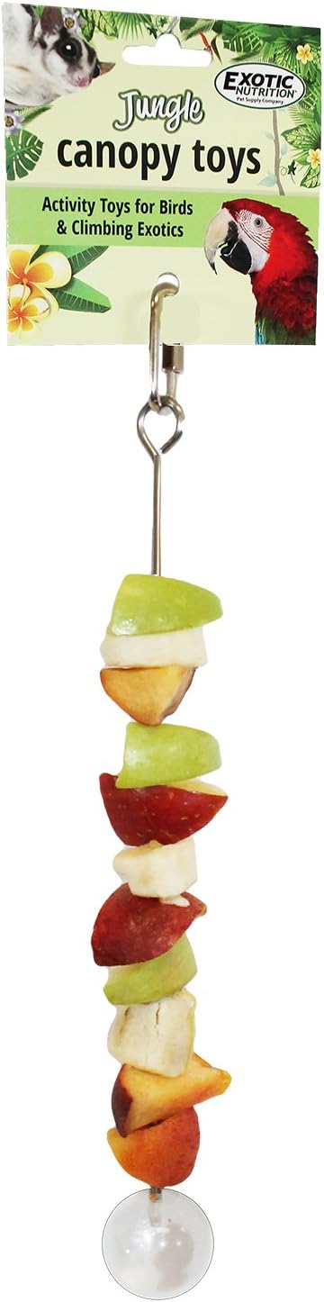 Stainless Steel Fruit Skewer - Durable Treat Foraging Cage Accessory Toy - Sugar Gliders, Rats, Chinchillas, Ferrets, Parrots, Hamsters, Squirrels, Hedgehogs, Guinea Pigs, Rabbits & Other Small Pets