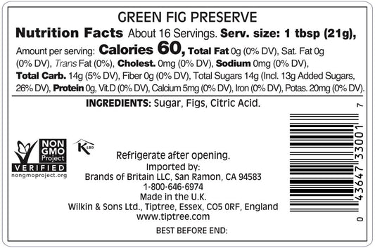 Tiptree Green Fig Preserve, 12 Ounce Jar