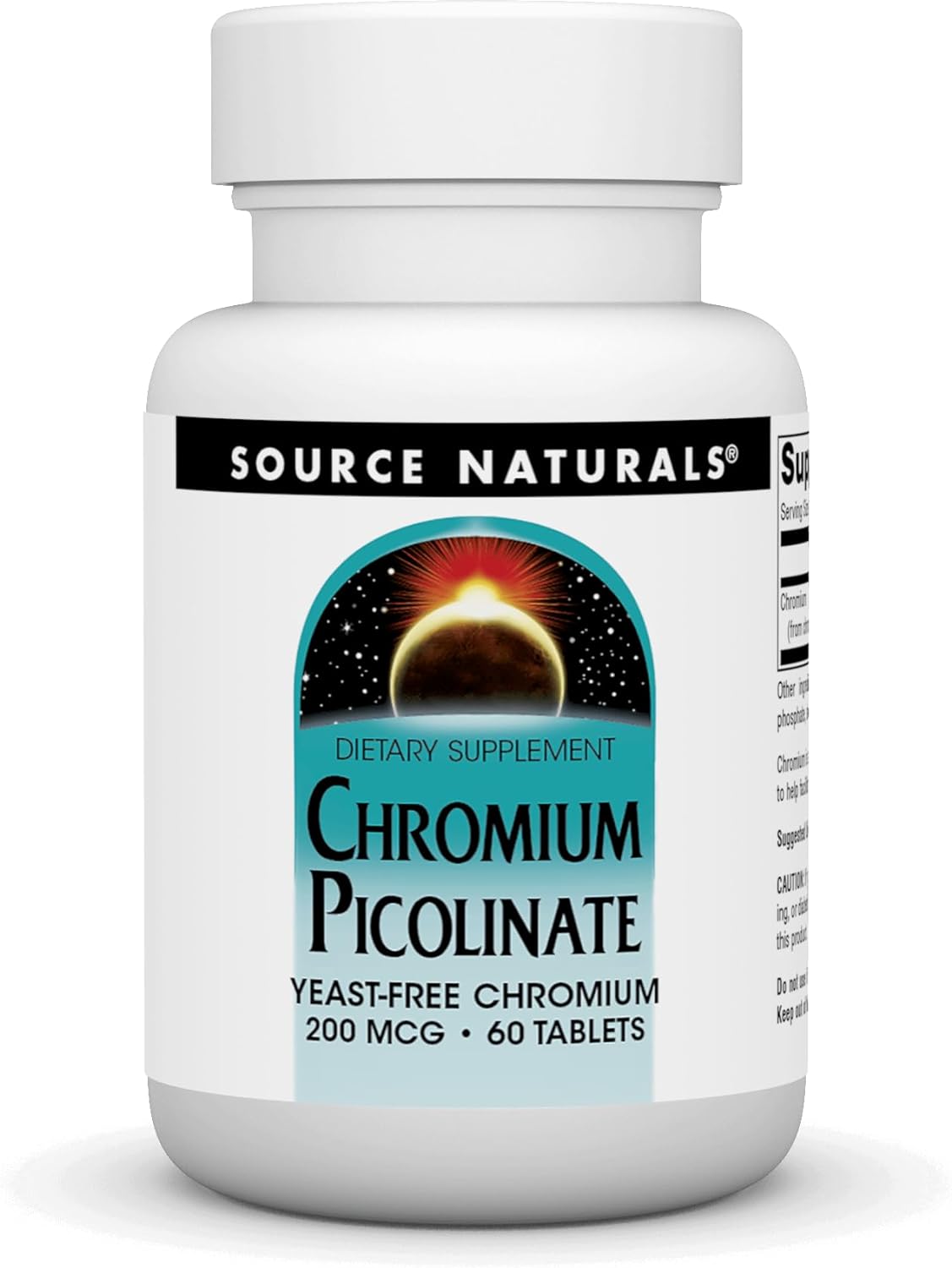 Chromium Picolinate Yeast Free 200Mcg Source Naturals, Inc. 60 Tabs