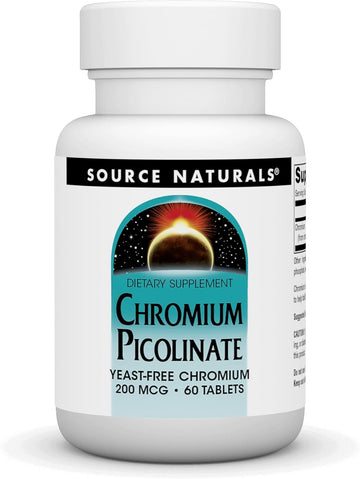 Chromium Picolinate Yeast Free 200Mcg Source Naturals, Inc. 60 Tabs