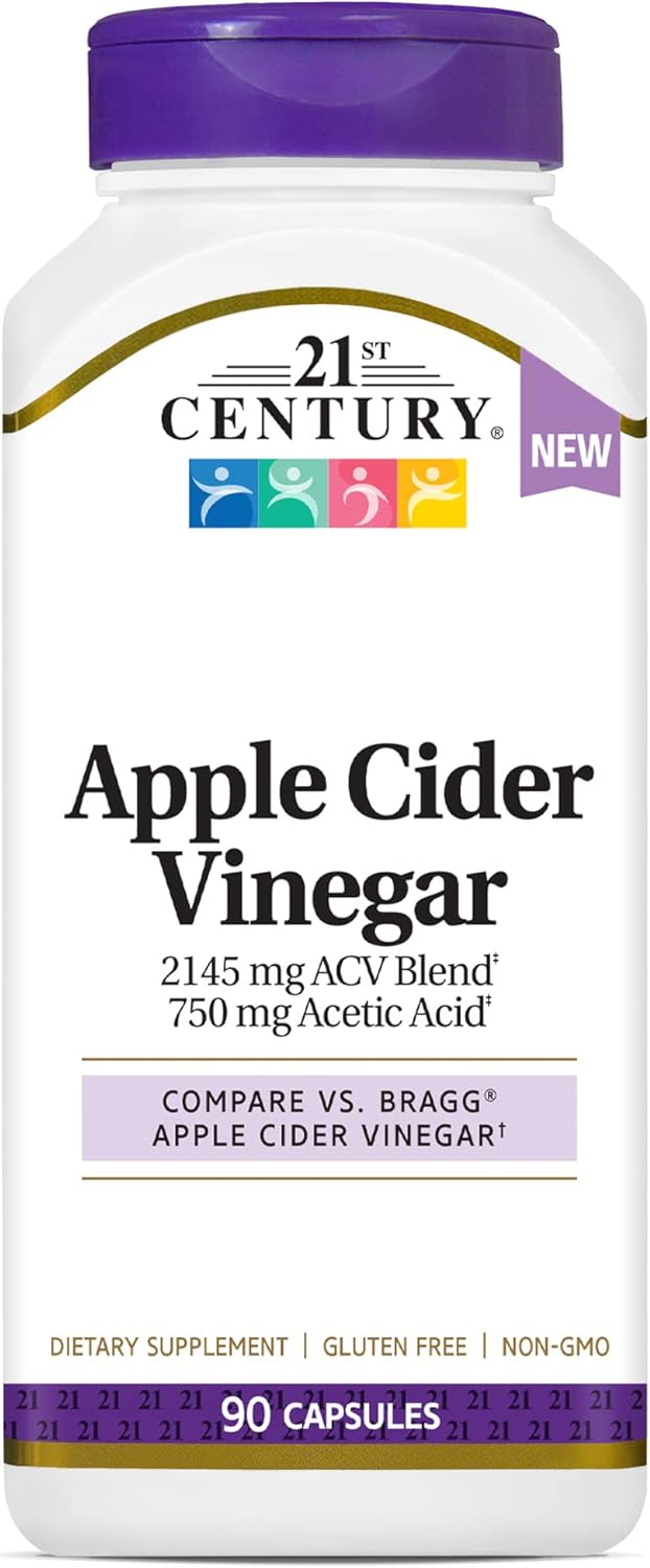 21st Century HealthCare Apple Cider Vinegar, 90 Count Capsules