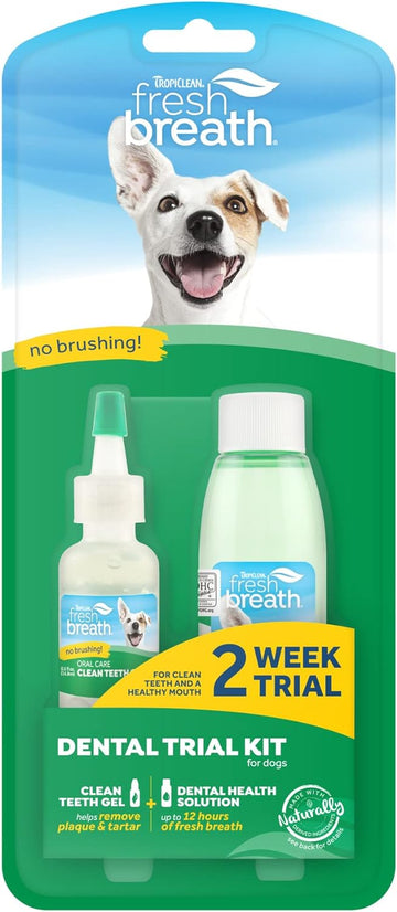 Fresh Breath by TropiClean - Oral Care Trial Kit - For Dogs, Pets, Cats - Clean Teeth, Healthy Mouth, No Brushing - Helps Remove Plaque & Tartar?FBTLKT-IN