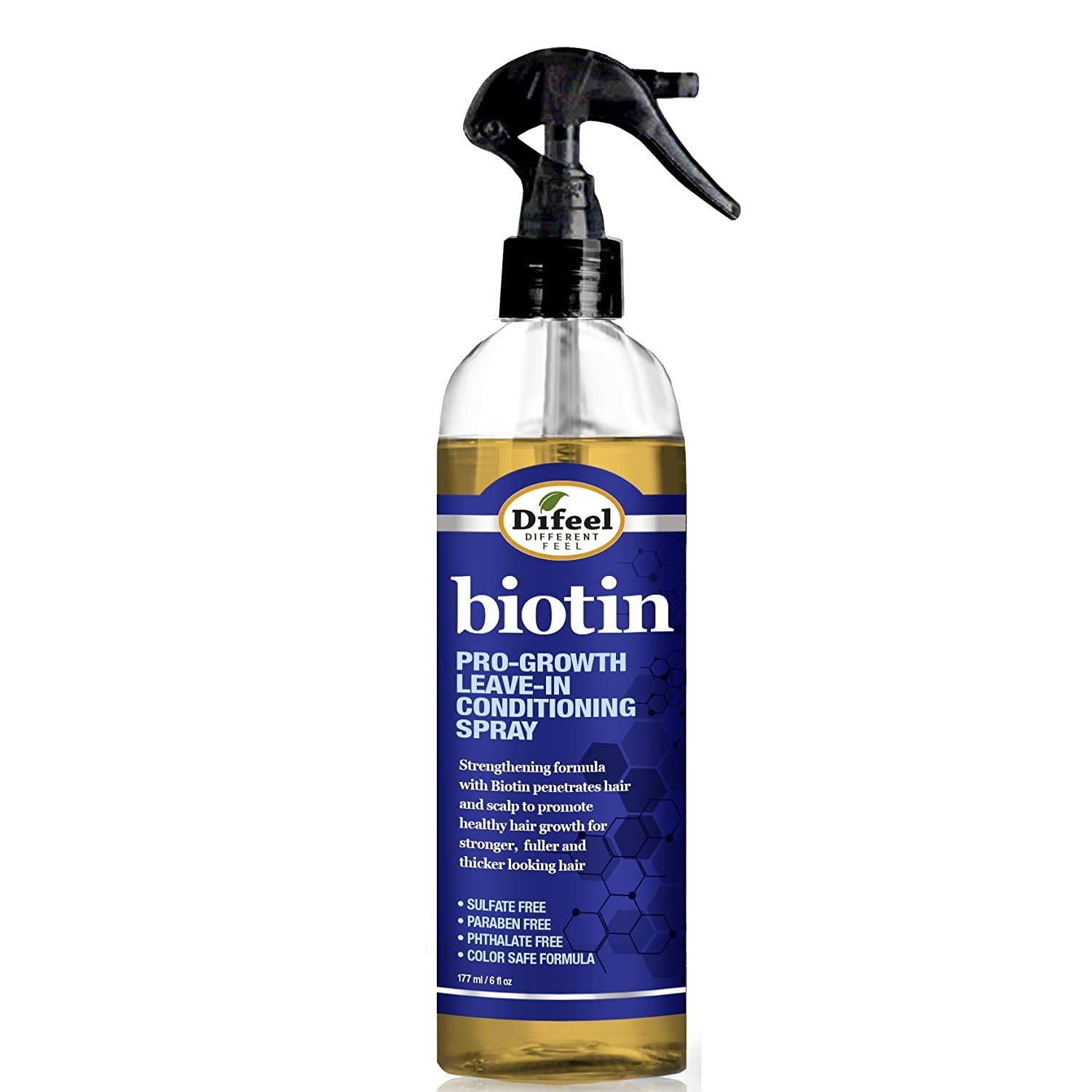 Difeel Pro-Growth Biotin Leave In Conditioning Treatment 6 Oz. With Spray Cap & Dispensing Cap : Health & Household