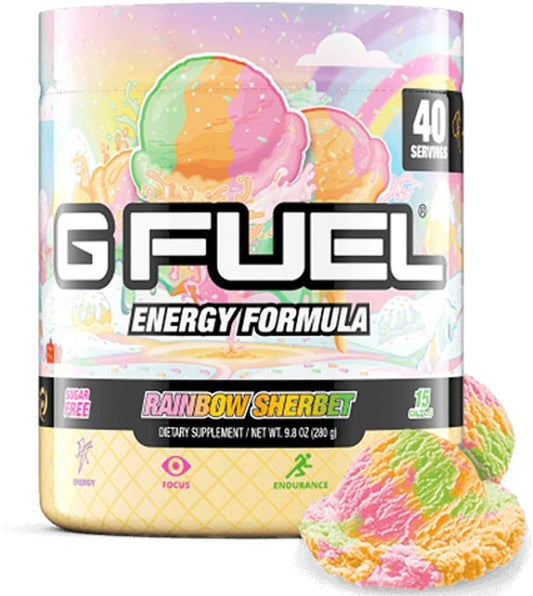 G Fuel Watermelon Energy Powder, Sugar Free, Clean Caffeine Focus Supplement, Water Mix, Focus Amino, Vitamin + Antioxidants Blend, 9.8 Oz (40 Servings)