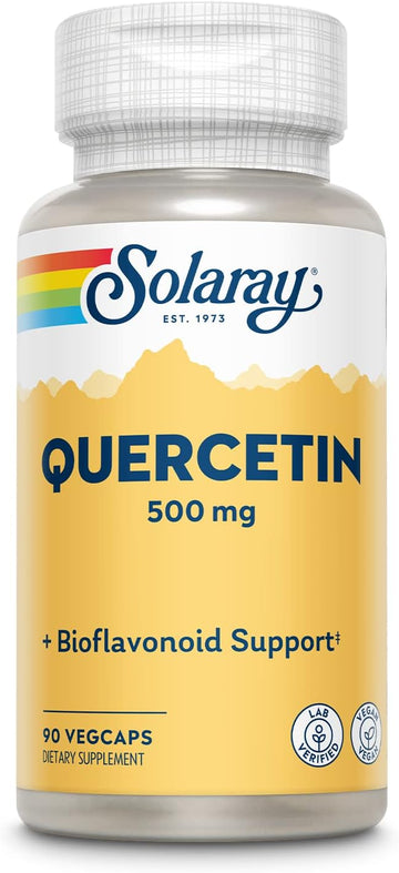 Solaray Quercetin 500 Mg, Supports Sinus, Respiratory, Immune Function & Normal, Healthy Uric Acid Levels, 90 Vegcaps