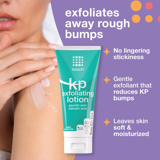 Touch Body Lotion For Keratosis Pilaris With 12% Glycolic Acid - Aha & Bha Exfoliating Rough & Bumpy Skin Body Lotion - Moisturizing Cream Gets Rid Of Redness, Kp (4 Fl Oz (Pack Of 1))