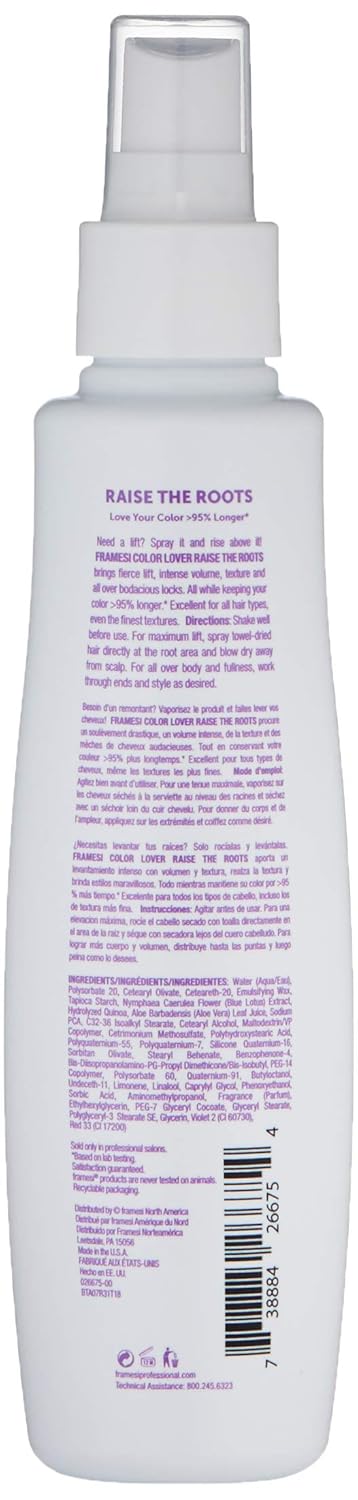 Framesi Color Lover Raise The Roots, 6 Fl Oz, Root Lifting Spray, Texture Spray For Hair, Color Treated Hair