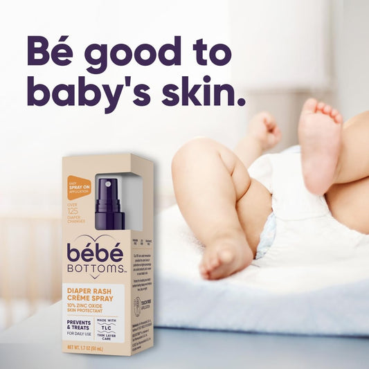 Bébé Bottoms Baby Diaper Rash Cream Spray, No-Rub Touch Free Application for Sensitive Skin (100 ml)