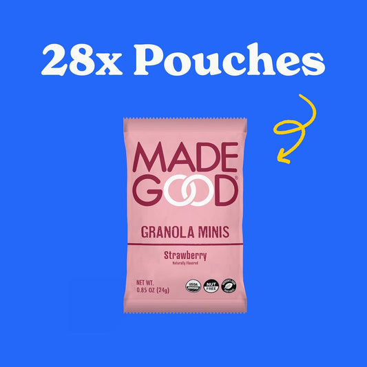 Madegood Strawberry Granola Minis, 28 Count, Gluten Free And Organic Snacks