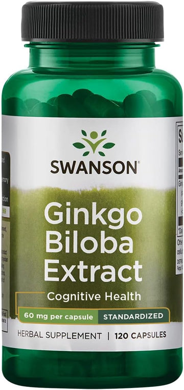 Swanson Ginkgo Biloba Extract 24% 60 Milligrams 120 Capsules