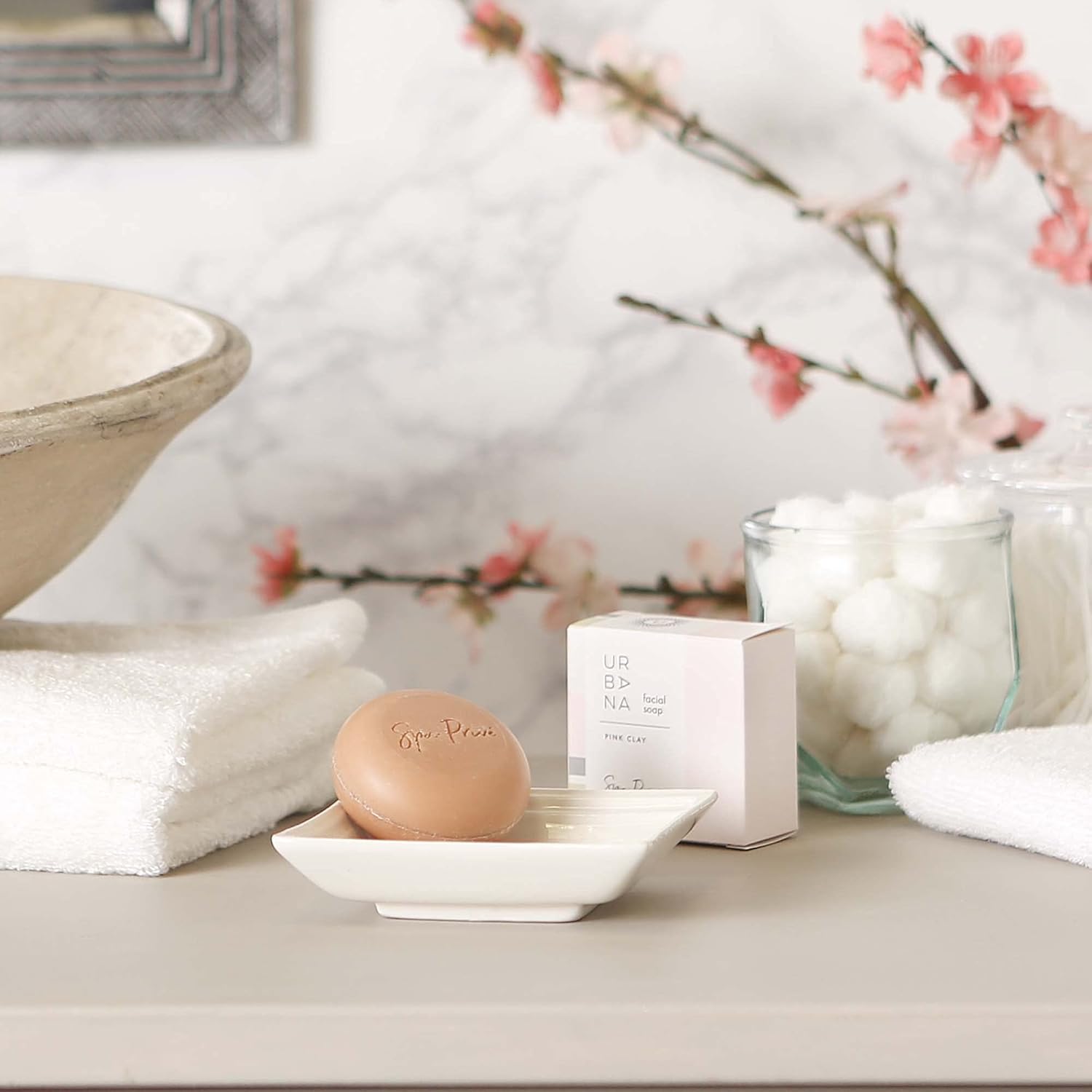 Urbana Spa Prive Collection Facial Soap Bar, 70 Gram, Pink Clay : Beauty & Personal Care