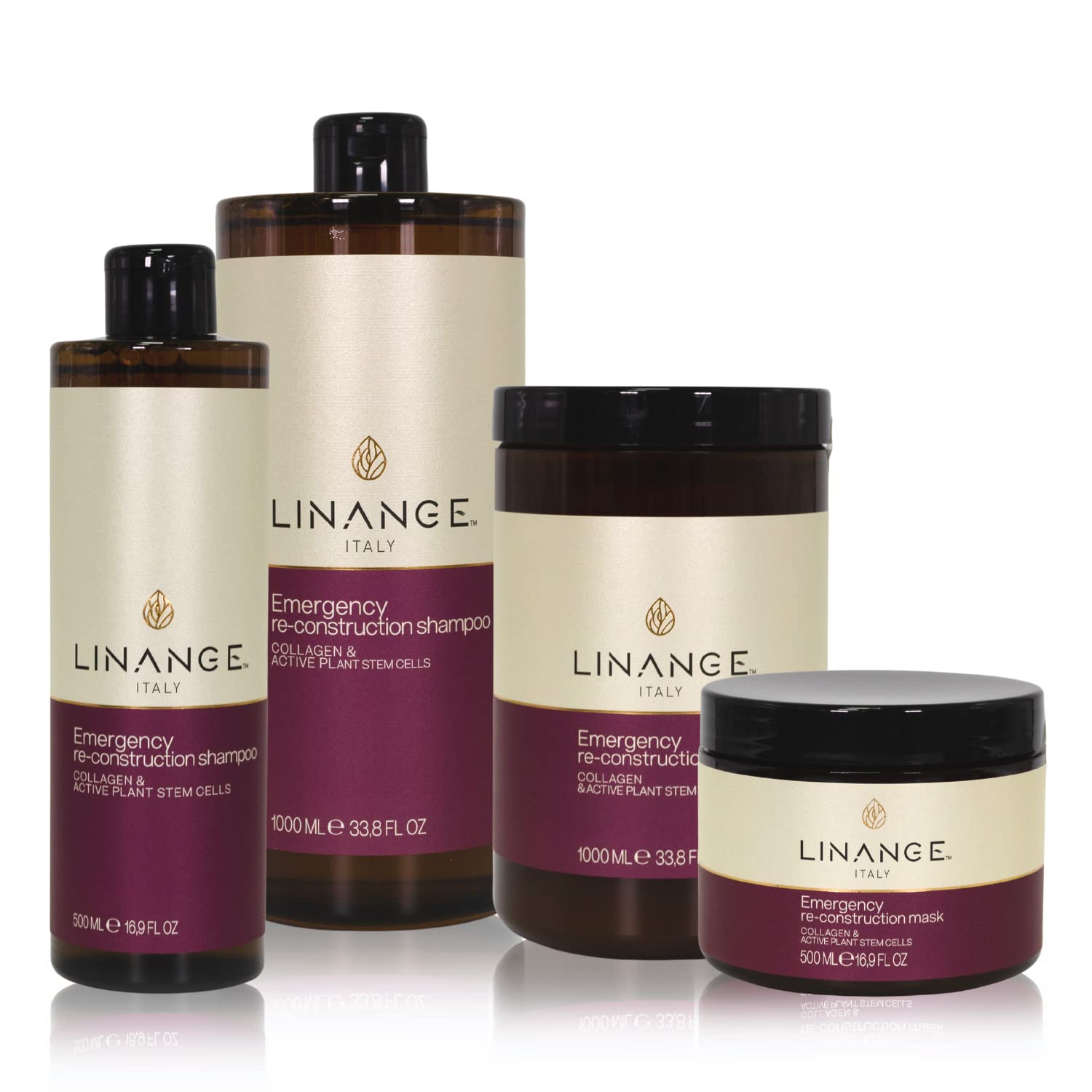 Linange Emergency Reconstruction Shampoo For Very Damaged Hair With Collagen, Keratin, And Shea Butter - Nourishing And Restructuring Shampoo, 500Ml / 16.9 Oz. : Beauty & Personal Care