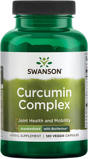 Swanson Curcumin Complex - Herbal Supplement Supporting Joint Health, Mobility & Physical Function - Standardized With Bioperine For Maximum Absorption - (120 Veggie Capsules)