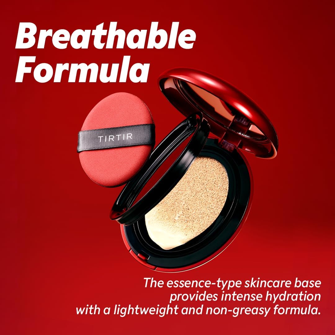 [*Mini Size*] TIRTIR Mask Fit Red Cushion Foundation | Full coverage, Weightless, Skin fit, Satin Glow Finish, Korean Makeup, beauty, Tattoo cover up, Buildable (#13C Fair, 0.15 Fl Oz) : Beauty
