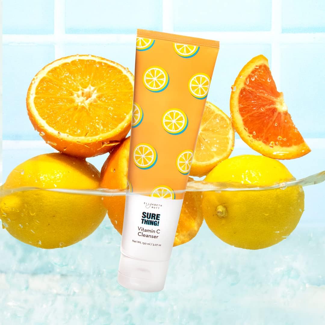 Elizabeth Mott Sure Thing Vitamin C Gel Foaming Facial Cleanser – Deep Cleansing, Hydrating Face Wash For All Skin Types – Removes Dirt & Makeup, Brightens, & Smooths Skin – Vegan, Cruelty-Free, 150Ml : Beauty & Personal Care