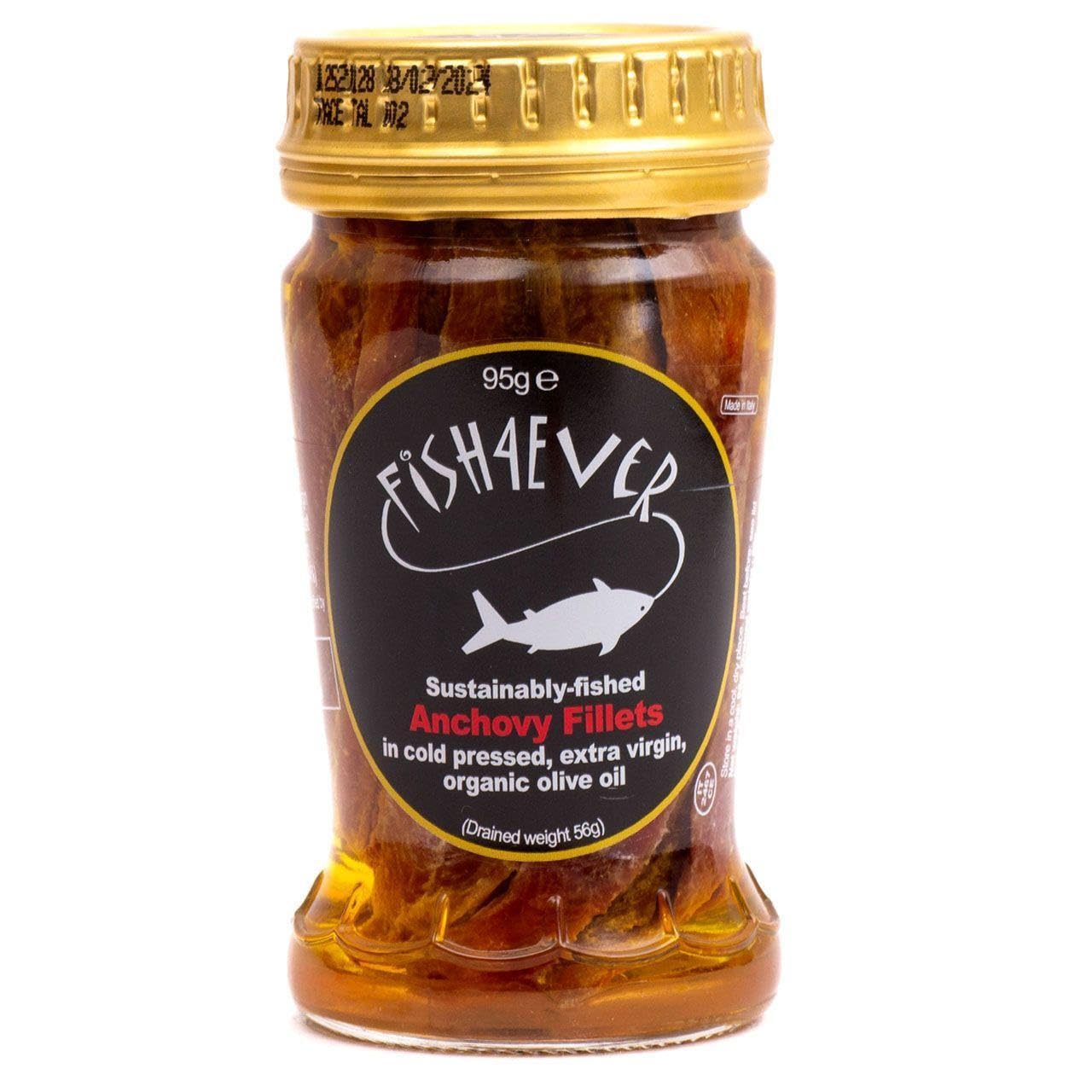 Fish 4 Ever Anchovies In Organic Olive Oil (95G) : Grocery & Gourmet Food