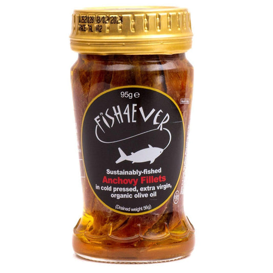 Fish 4 Ever Anchovies In Organic Olive Oil (95G) : Grocery & Gourmet Food