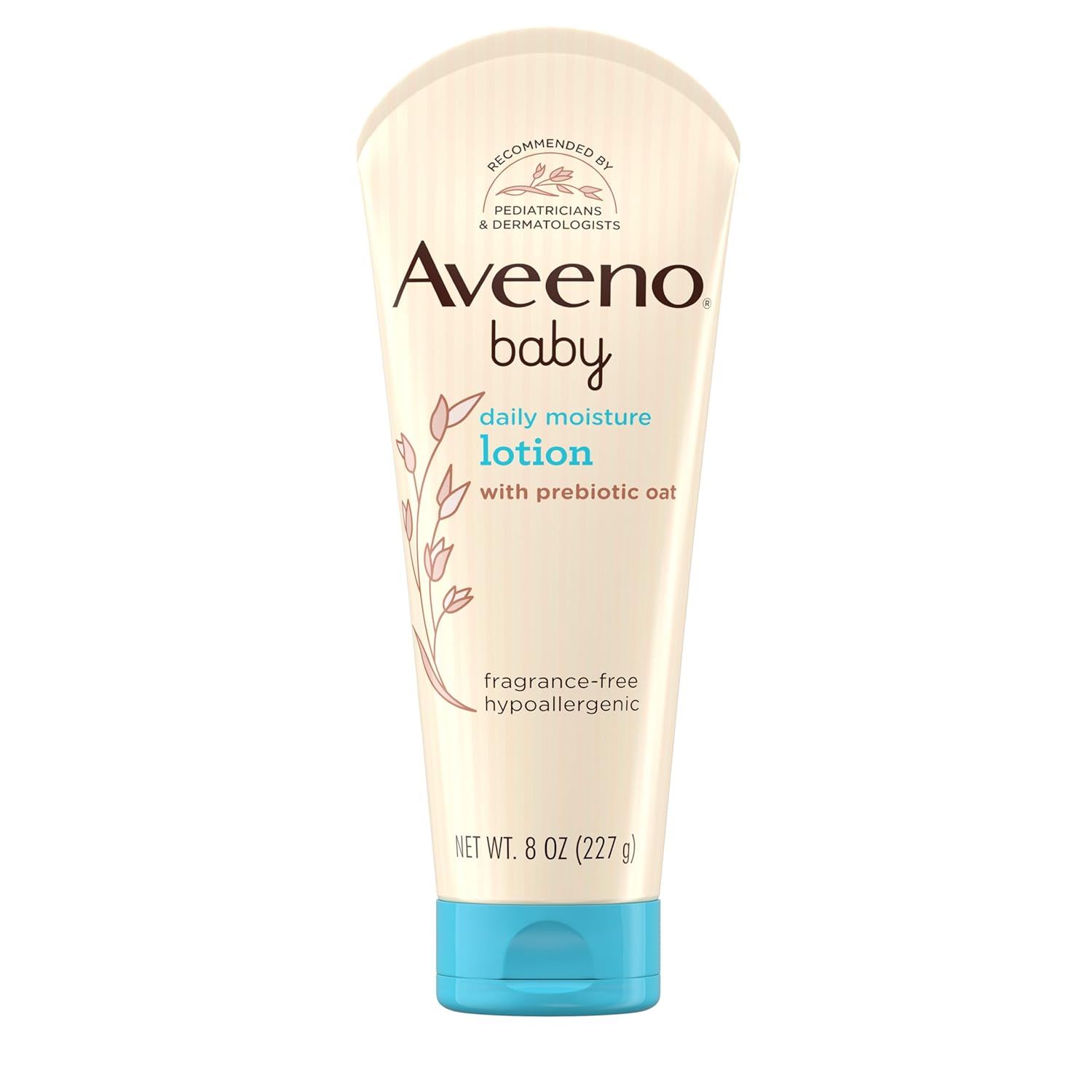 Aveeno Baby Daily Moisture Body Lotion for Sensitive Skin, Hypoallergenic Moisturizing Baby Lotion with Nourishing Oatmeal to Deeply Moisturize Baby's Skin, Fragrance-Free, 8 fl. oz