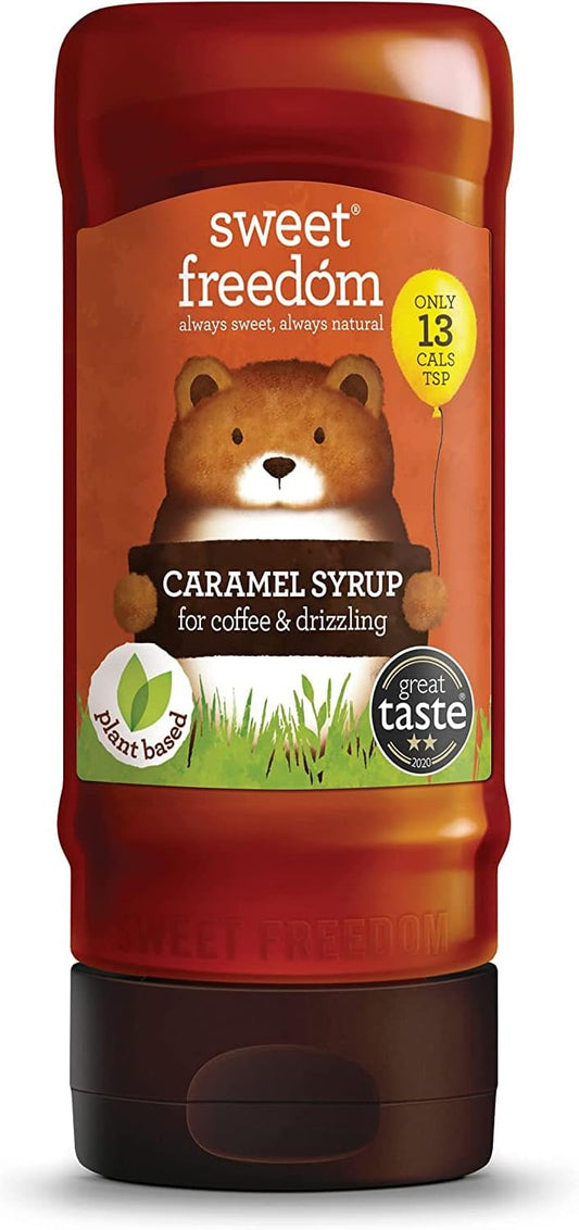 Sweet Freedom Vegan Coffee Syrup Bundle - X1 Caramel Syrup 350 G, X1 Vanilla Syrup 350 G & X1 Gingerbread Syrup 350 G