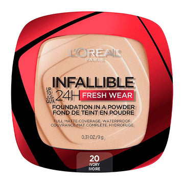 L'Oreal Paris Makeup Infallible Fresh Wear Foundation In A Powder, Up To 24H Wear, Waterproof, Ivory, 0.31 Oz