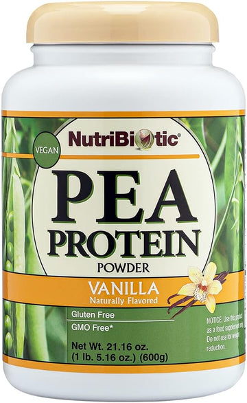 NutriBiotic Pea Protein Vanilla 21 Oz | Low Carb Vegan Plant Protein P
