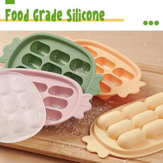 Haakaa Silicone Nibble Freezer Tray -Breastmilk Teething Popsicle Mold - Baby Fruit Food Feeder Teether Tray - Baby Food Maker - Ice Cube Tray - 4 Months+ Babies - BPA Free