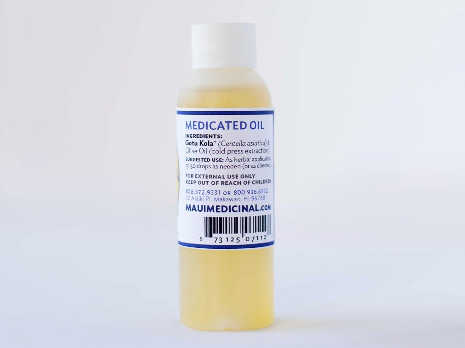 Gotu Kola " Brahmi " Oil 2Fl. Oz. "Mauifarmacy Grown" Usa : Beauty & Personal Care