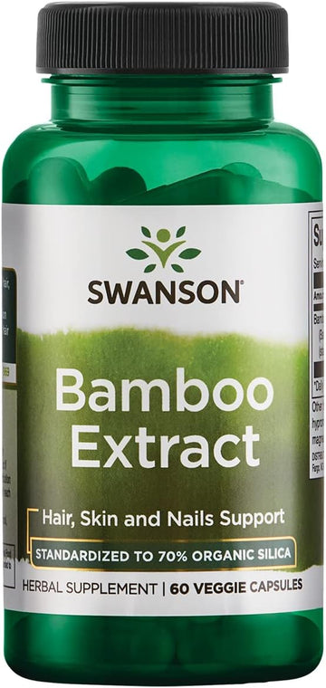 Swanson Bamboo Extract for Hair and Nails Silica Supplement Supports C
